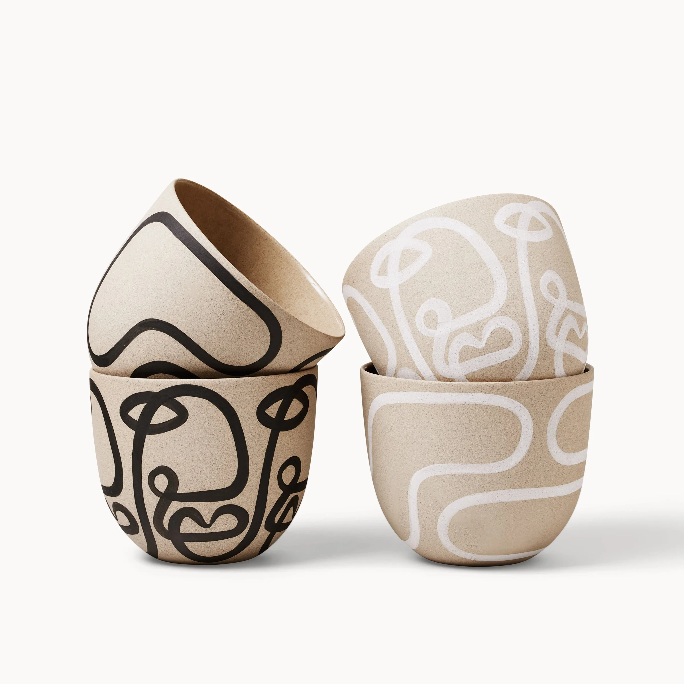 Stoneware White Cara Planters — Franca NYC